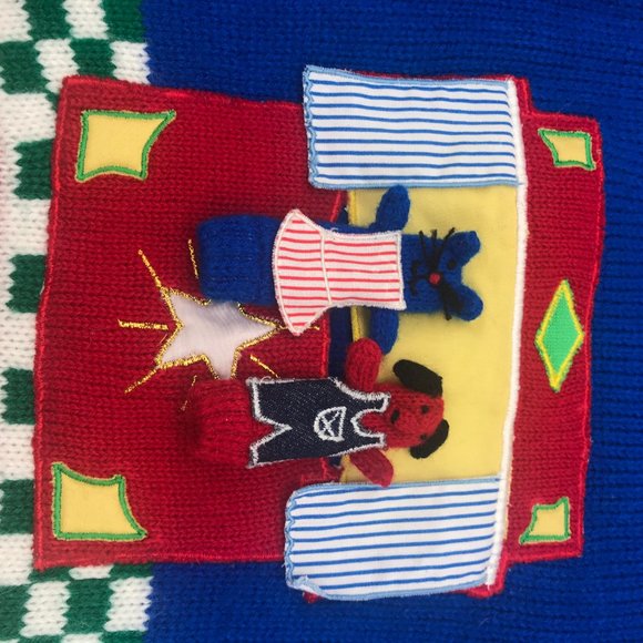 Harlequin Designs Vintage Puppet Show Sweater EUC - Picture 4 of 9